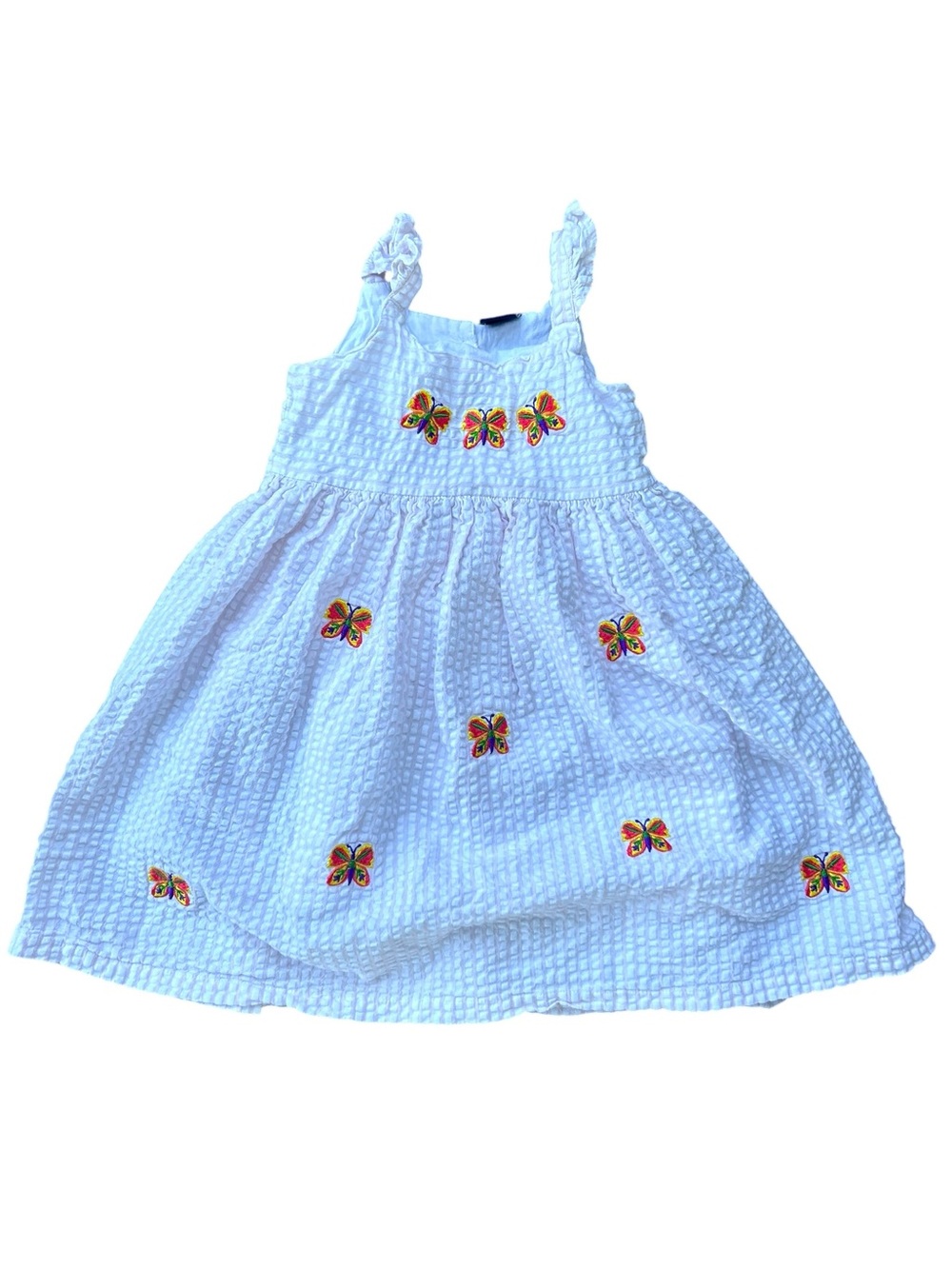 Toddler Girls’ Seersucker Butterfly‎ Dress Pink Striped Sundress 2/3 Years